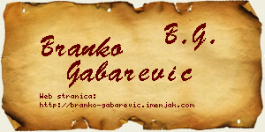Branko Gabarević vizit kartica